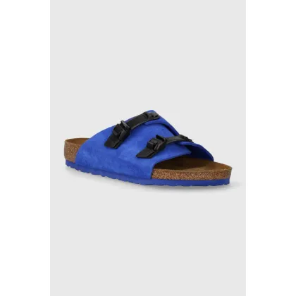 Zdjęcie Birkenstock klapki zamszowe Zürich męskie kolor niebieski 1026800