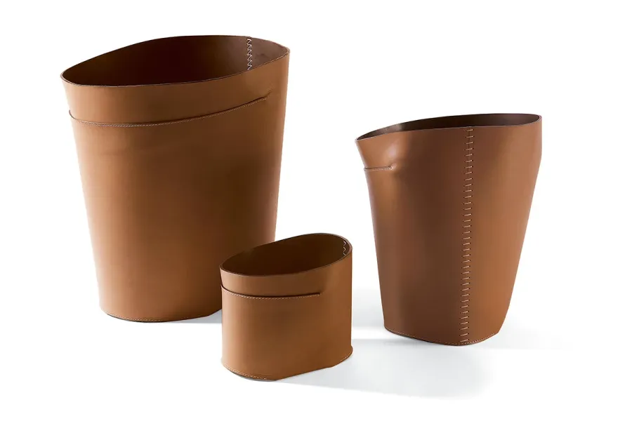obrazek 2 Piękny skórzany włoski kosz – 37 cm
