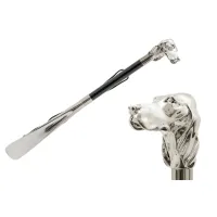 Picture Stylish black shoe horn with a handle in the shape of a dog's head - Pasotti
