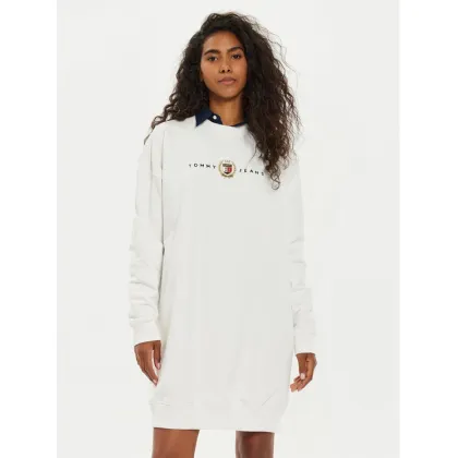 Zdjęcie Tommy Jeans Sukienka dzianinowa DW0DW18715 Écru Relaxed Fit