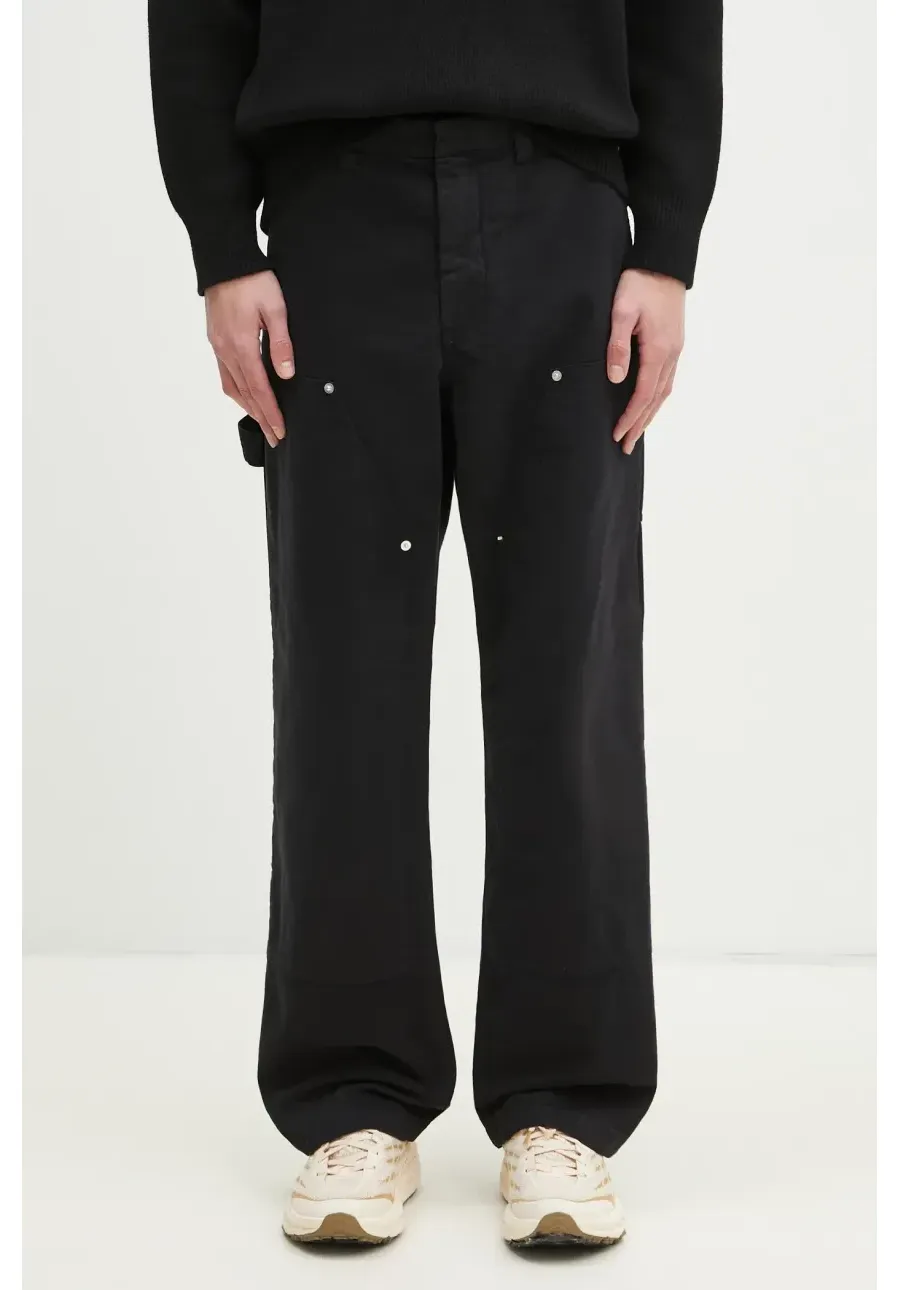 obrazek 1 Wood Wood spodnie Fed Herringbone Workwear Pants męskie kolor czarny proste 30250468