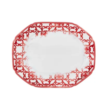 Zdjęcie Luksusowy porcelanowy średni talerz Timeless z wyjątkowym czerwonym wzorem - Vista Alegre