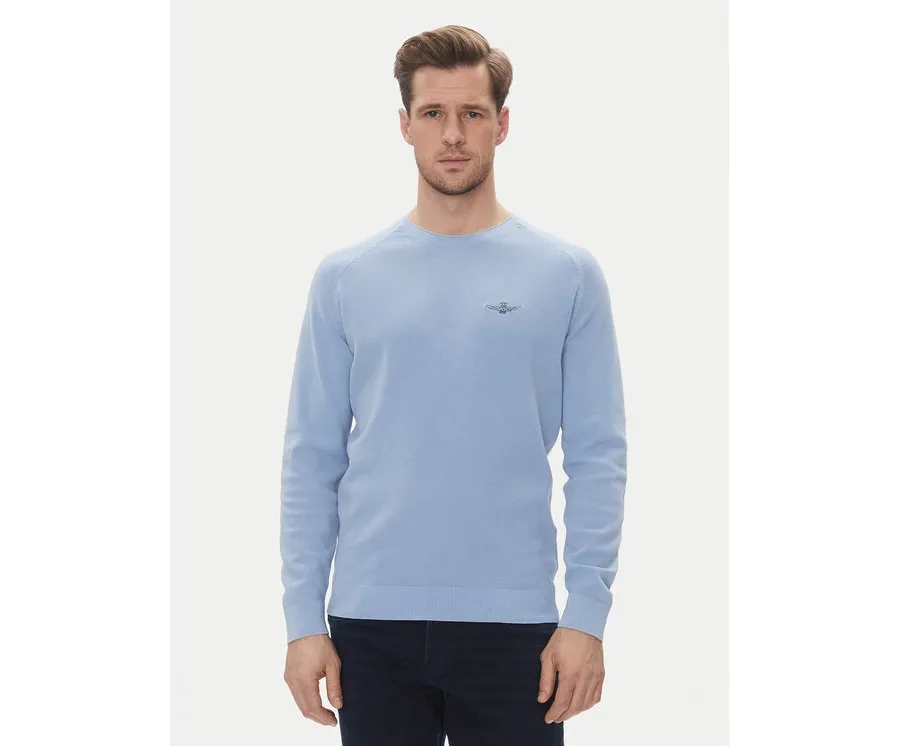 obrazek 1 Aeronautica Militare Sweter 251MA1556L560 Błękitny Regular Fit
