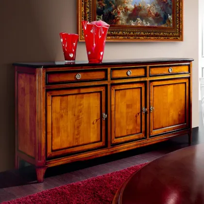 Zdjęcie Elegancki antyczny kredens z drewna litego
