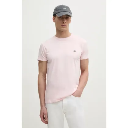 Zdjęcie Lacoste t-shirt bawełniany męski kolor różowy gładki TH6709