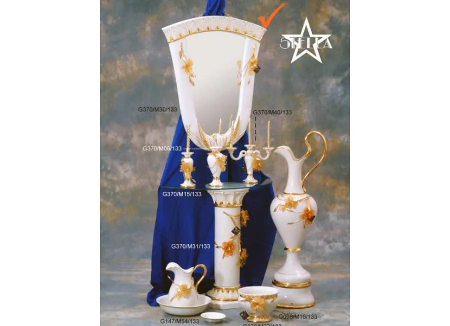 obrazek 1 Urokliwe włoskie ceramiczne lustro