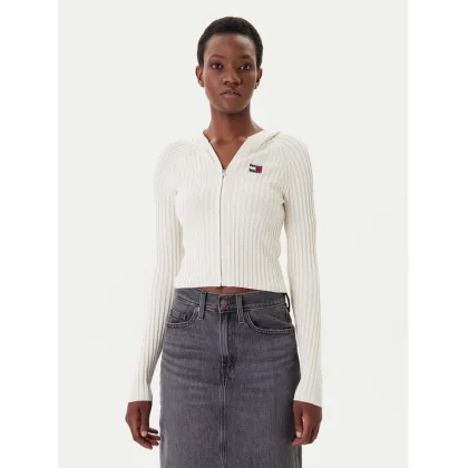 Zdjęcie Tommy Jeans Kardigan DW0DW20974 Écru Slim Fit