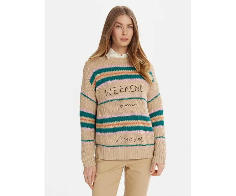 obrazek 1 Weekend Max Mara Sweter Angus 2515361211 Beżowy Regular Fit