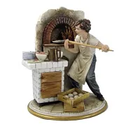 Picture Italian porcelain figurine of pizza makers