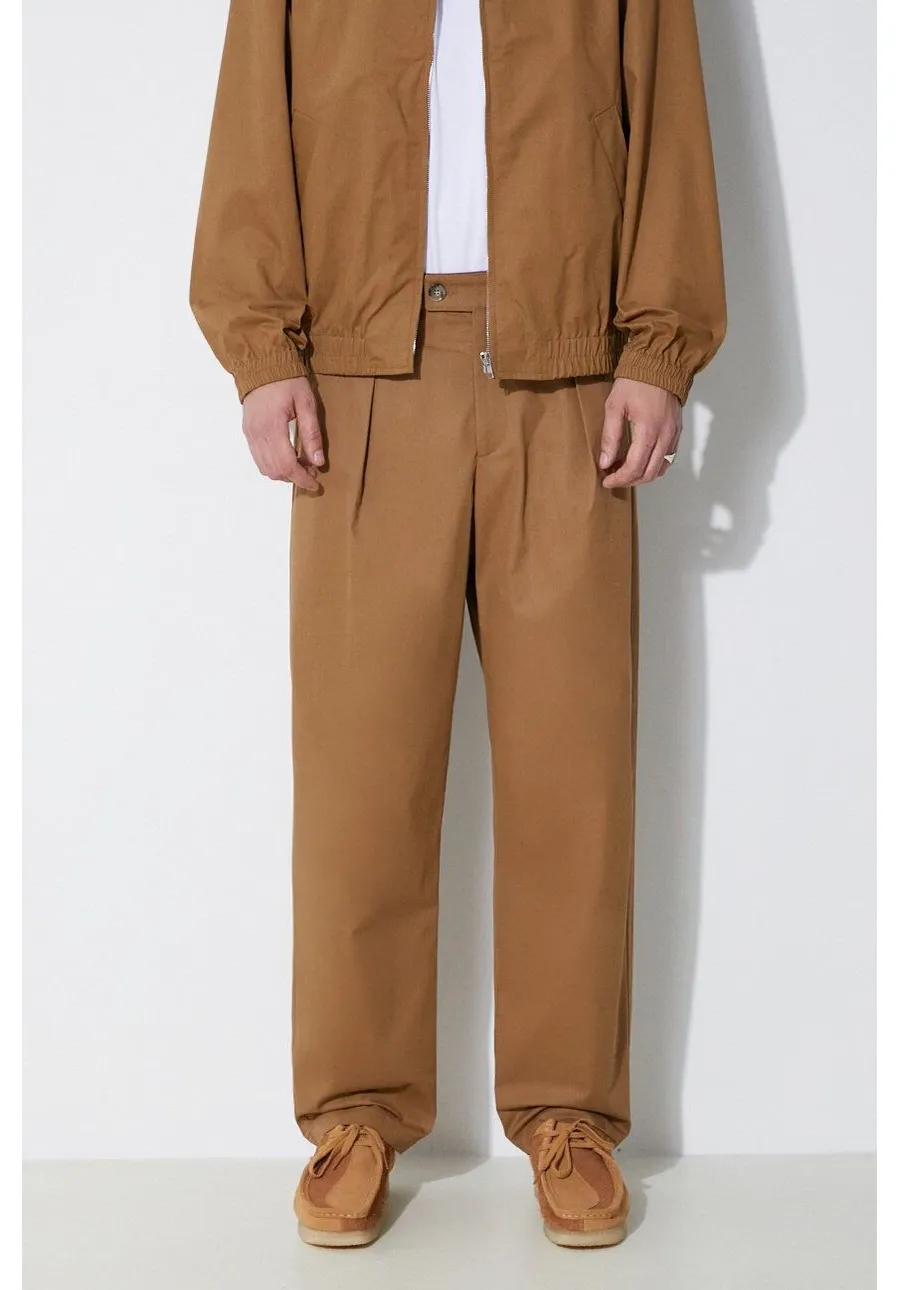 obrazek 1 A.P.C. spodnie bawełniane kolor brązowy proste COGXS-H08428