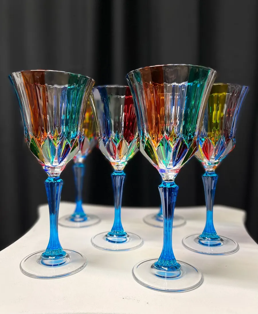 obrazek 1 Elegancki komplet 6 kieliszków z weneckiego szkła (280 ml)