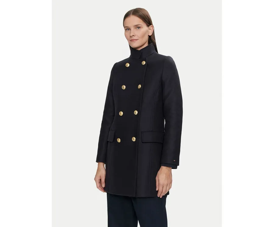 obrazek 1 Tommy Hilfiger Płaszcz wełniany WW0WW42732 Granatowy Regular Fit