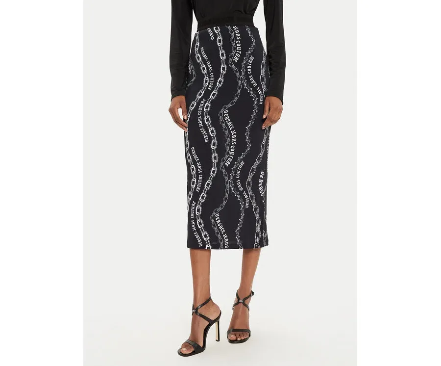obrazek 1 Versace Jeans Couture Spódnica midi 77HAE8B6 Czarny Regular Fit