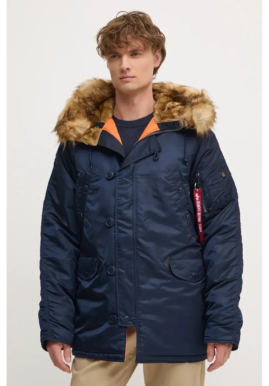 obrazek 1 Alpha Industries kurtka N3B 103141 07 męska kolor granatowy zimowa 103141.07-BORDOWY