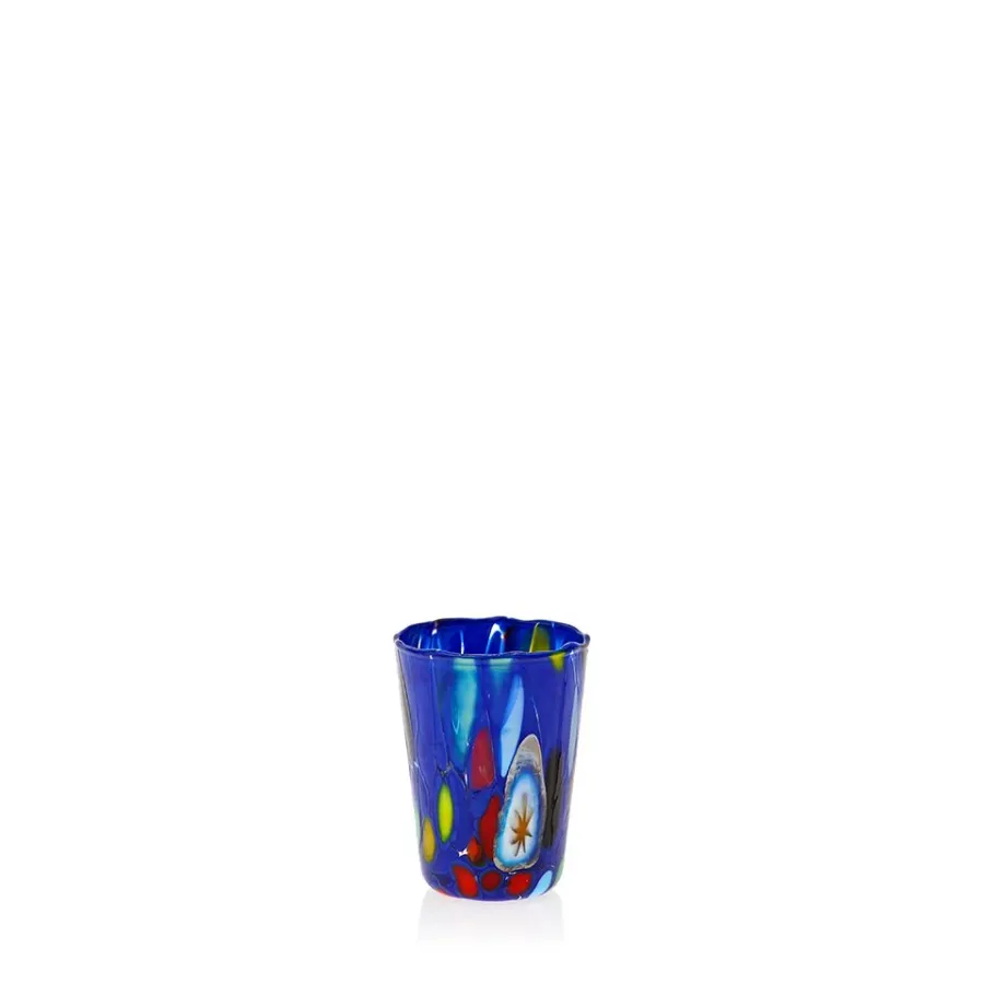obrazek 1 Niebieski komplet 6 szklanek likierowych z kolorowego szkła