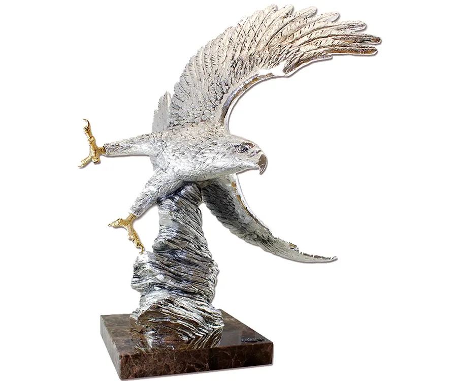 obrazek 1 Srebrny orzeł - statuetka na biurko szefa!