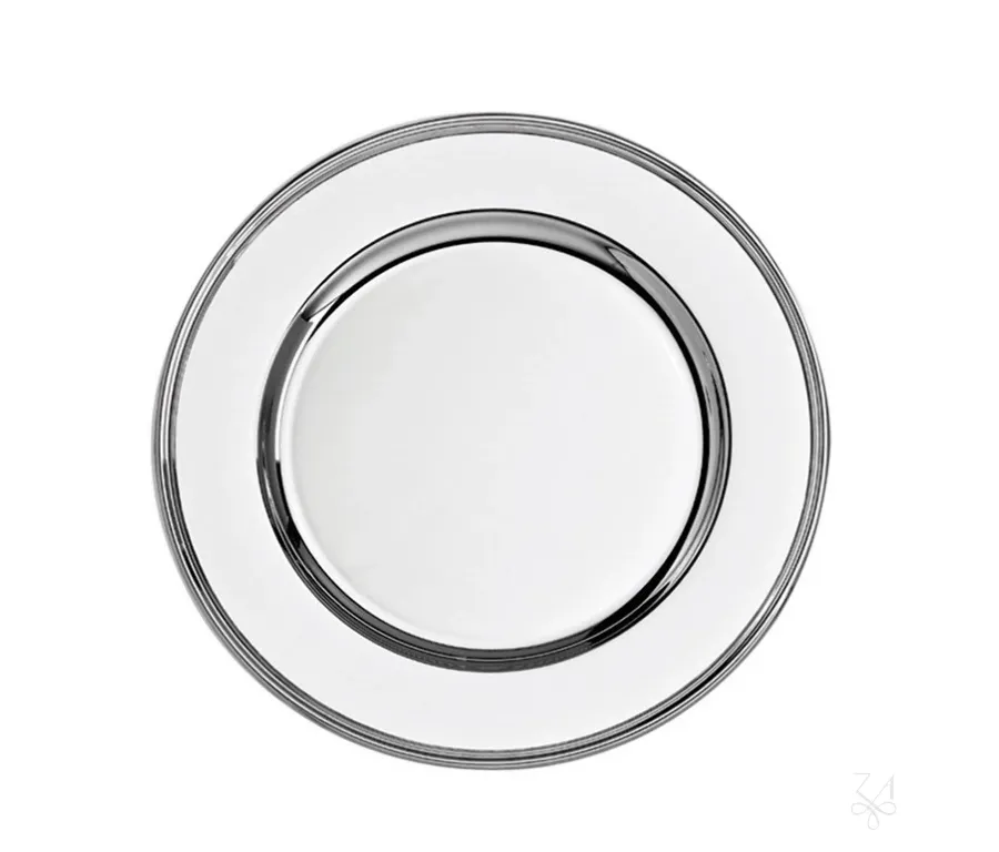 obrazek 1 Nowoczesny okrągły talerz platerowany srebrem - Zaramella Argenti