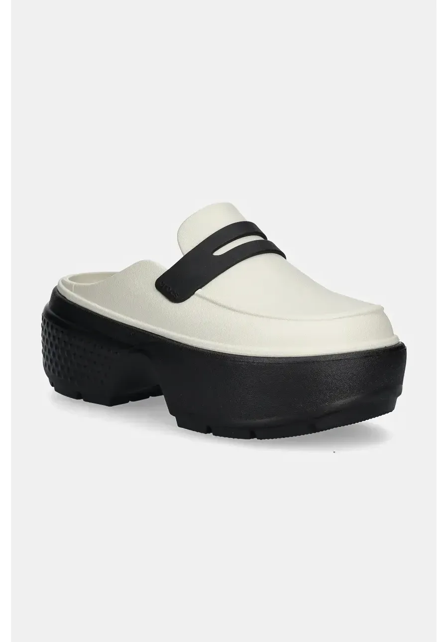 obrazek 1 Crocs klapki Stomp Loafer Clog damskie kolor beżowy na platformie 209937