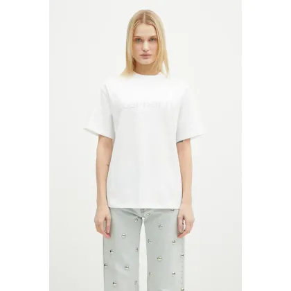 Zdjęcie Carhartt WIP t-shirt bawełniany Rivet Script damski kolor biały I034406.0YFXX
