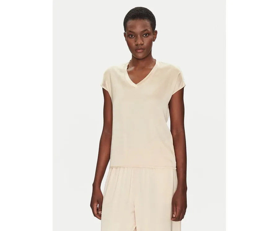 obrazek 1 ViCOLO Bluzka TD0009 Beżowy Relaxed Fit