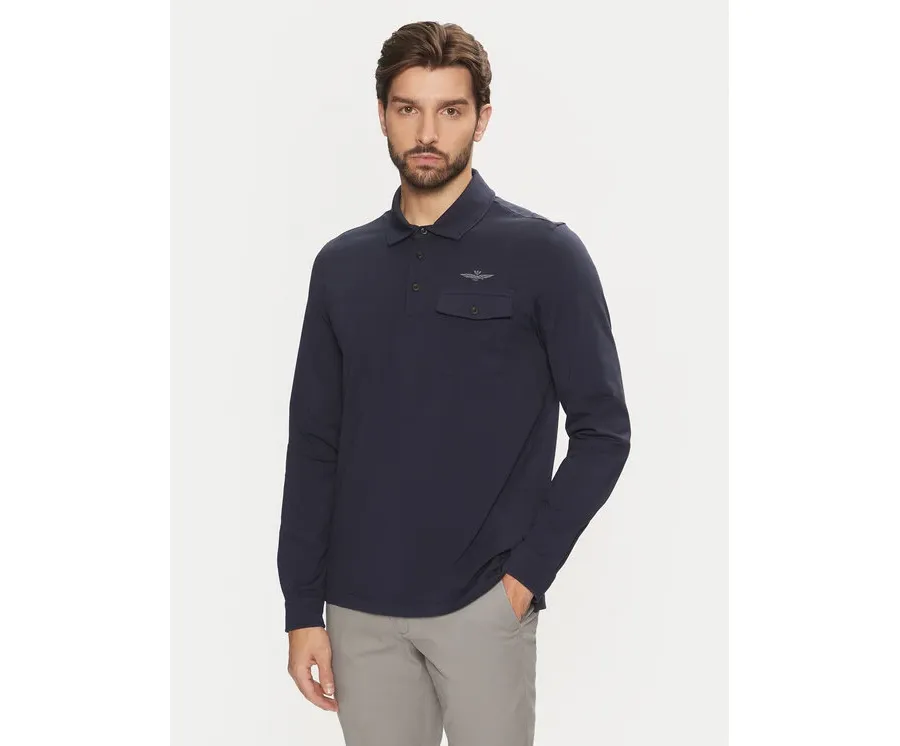 obrazek 1 Aeronautica Militare Polo 242PO1827J612 Granatowy Regular Fit