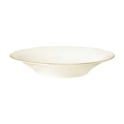 Zdjęcie Talerz głęboki do zupy z porcelany 22,5 cm zdobiony złotą obwódką - Seltmann Weiden