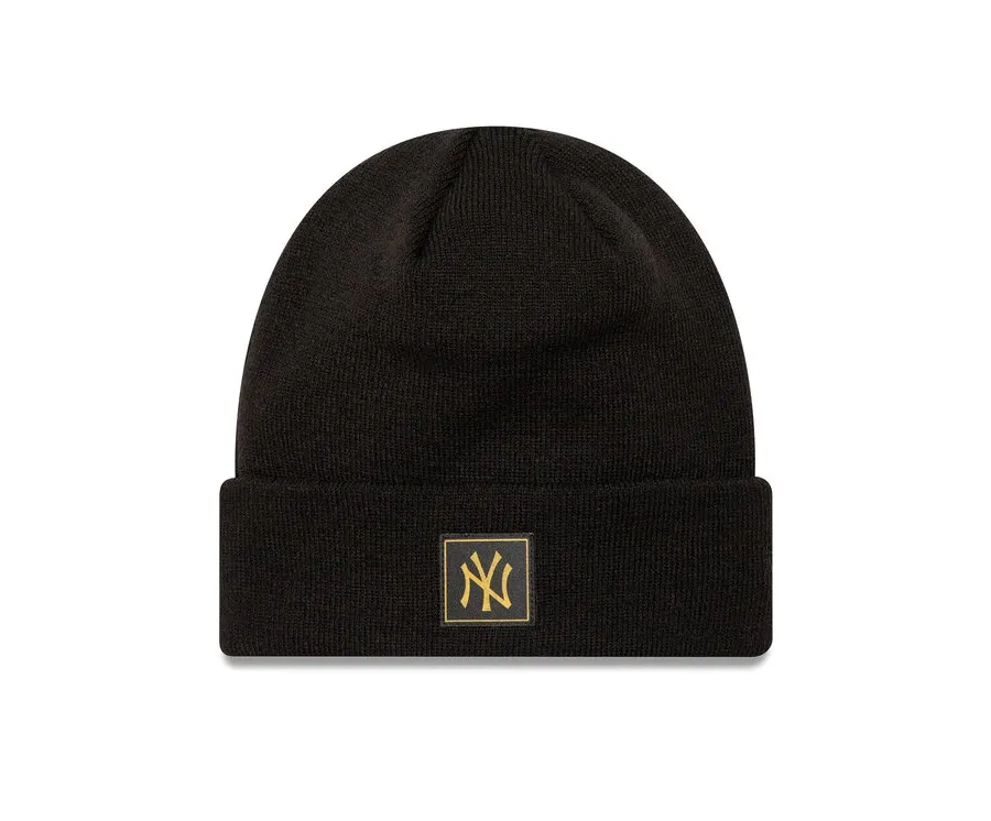 obrazek 1 New Era Czapka New York Yankees Metallic Badge Black Cuff Knit Beanie 60424815 Czarny