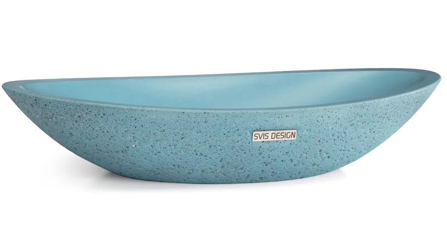 obrazek 1 Prestiżowa umywalka 60 cm ORION SANDBLASTED – średni kobaltowy, bez dekoru, lakier matowy