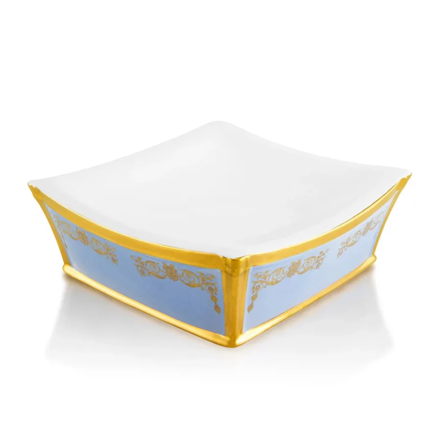 obrazek 1 Ceramiczna dekoracyjna kwadratowa miska ze złotymi ornamentami - Ahura