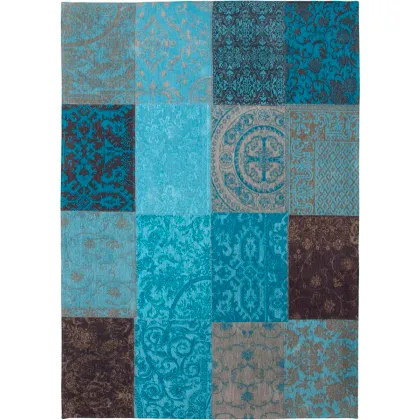 Zdjęcie Ekskluzywny turkusowy dywan patchwork - TURQUOISE 8105
