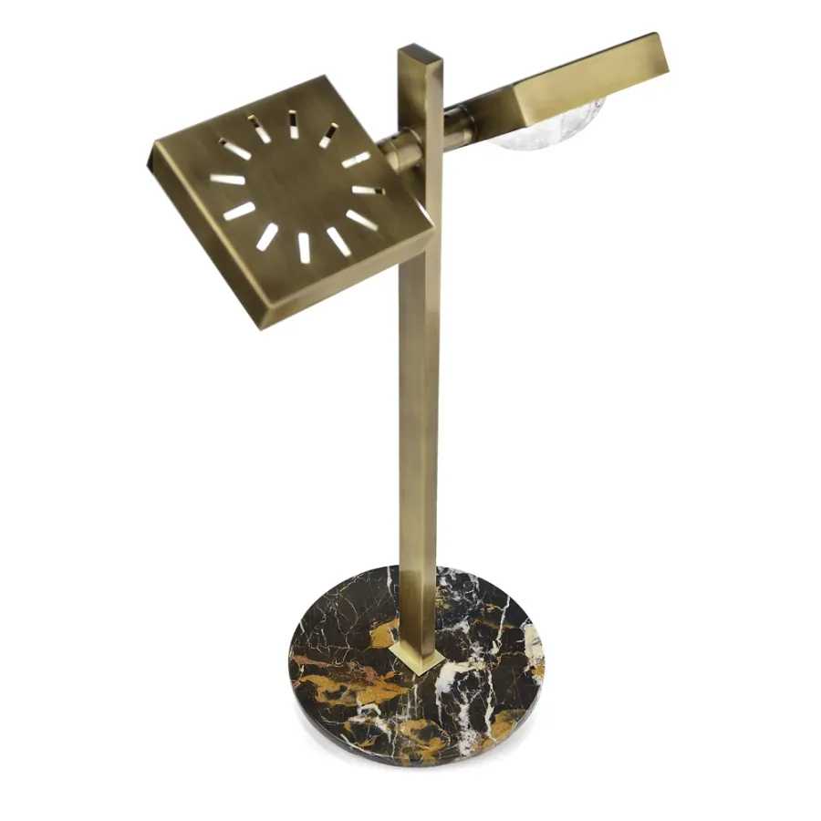 obrazek 4 Mosiężna dwupunktowa regulowana lampa stołowa H.58xL.34xP.22 cm