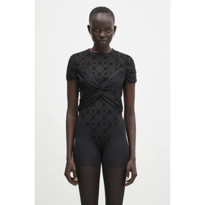 Zdjęcie Marine Serre body Draped Jersey Knotted damskie kolor czarny wzorzysta WTO430A.RJER0018