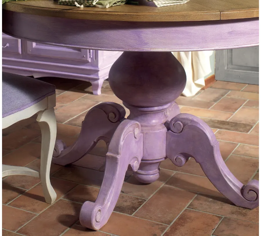 obrazek 3 Włoski okrągły stół z dębowym blatem z wewnętrznym przedłużeniem - Interiors Italia