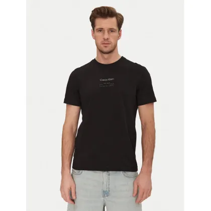 Zdjęcie Calvin Klein T-Shirt Editorial Logo K10K114172 Czarny Regular Fit