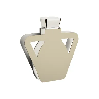 Zdjęcie Skórzany wazon Otto 9x41xH44 cm w kolorze waniliowym o oryginalnym kształcie