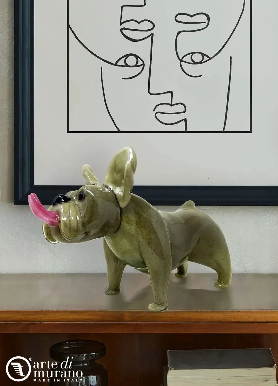 obrazek 1 Elegancka rzeźba bulldoga szkło Murano