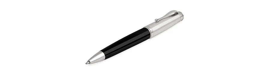 obrazek 1 Memoria Pinstripe Black Resin Ballpoint Pen Montegrappa