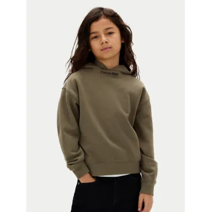 Zdjęcie Calvin Klein Jeans Bluza Embro Logo IB0IB02525 M Zielony Relaxed Fit