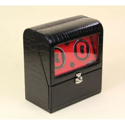 Zdjęcie Ręcznie wykonany czarno-czerwony rotomat na dwa zegarki z Włoch