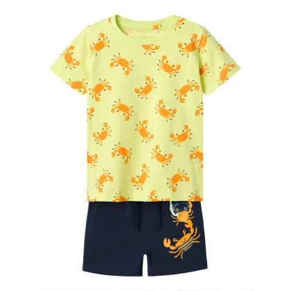 Zdjęcie NAME IT Komplet t-shirt i spodenki Zumus 13241038 Żółty Regular Fit