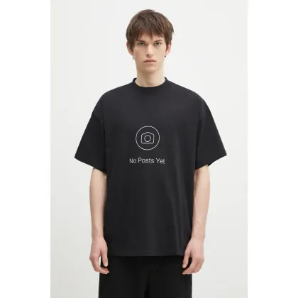 Zdjęcie VETEMENTS t-shirt bawełniany No Posts Regular kolor czarny z nadrukiem UA66TR730B