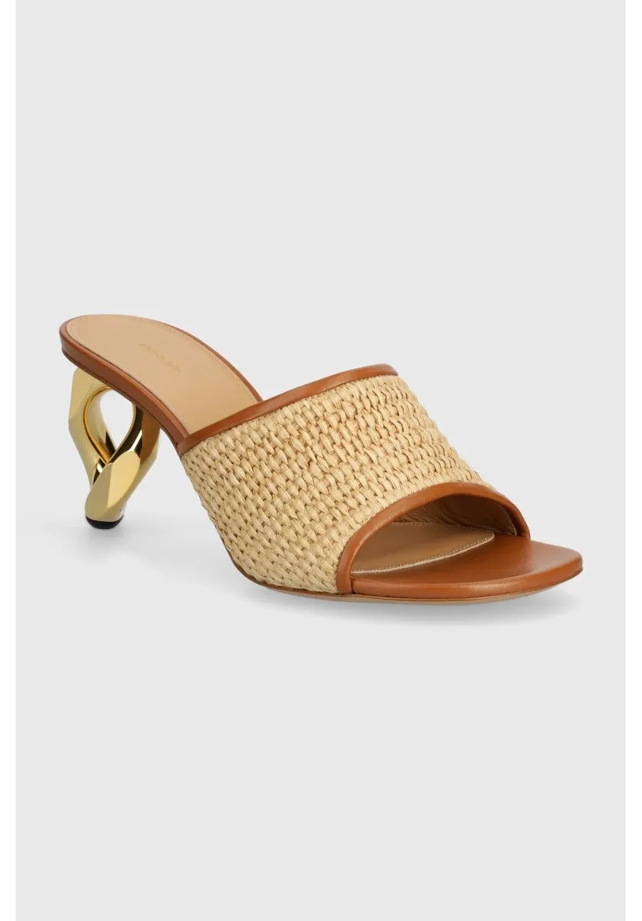 obrazek 1 JW Anderson klapki Raffia Sandal damskie kolor beżowy na słupku ANW42230A