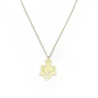 Picture 18K gold-plated silver necklace with enameled chain