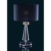 Zdjęcie Elegancka duża lampa stołowa ze szkła Murano zdobiona bursztynem