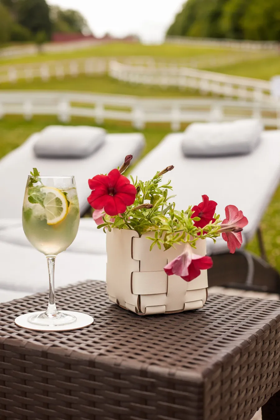 obrazek 3 Koszyk Bottega 12x12xH13 cm w oryginalnym waniliowym kolorze