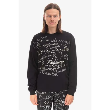 Zdjęcie PLEASURES longsleeve Shatter Long męski kolor czarny z nadrukiem P22F022-BLACK P22F022-BLACK