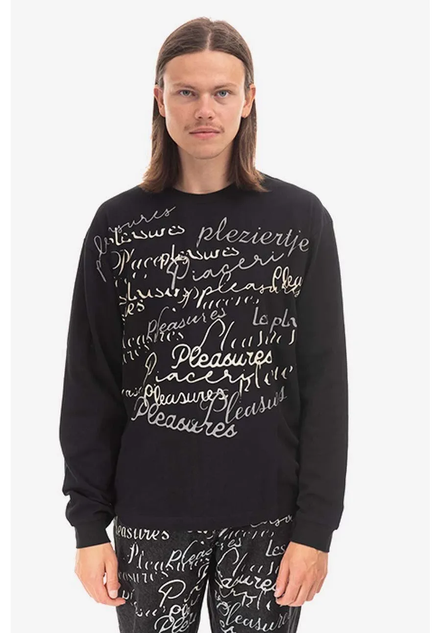 obrazek 1 PLEASURES longsleeve Shatter Long męski kolor czarny z nadrukiem P22F022-BLACK P22F022-BLACK