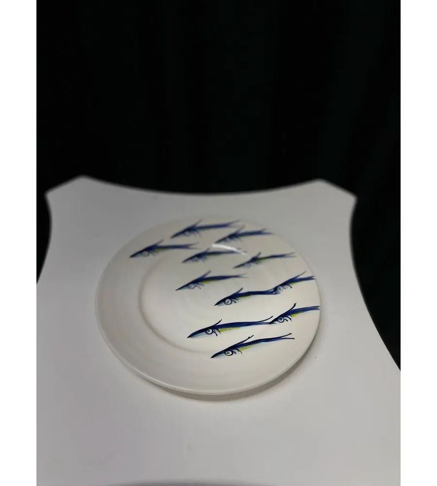 obrazek 2 Ceramiczny talerz deserowy zdobiony motywem sardynek - Le Ceramiche