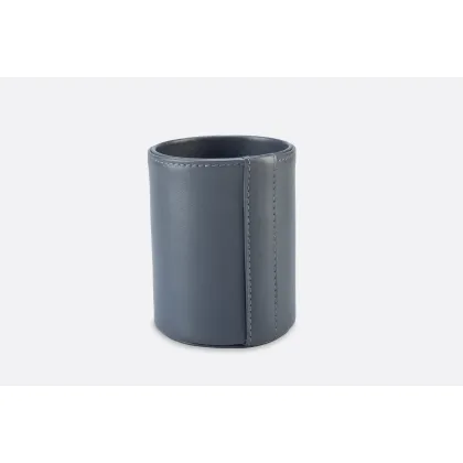 Picture Luxurious navy blue leather pen holder - for the office