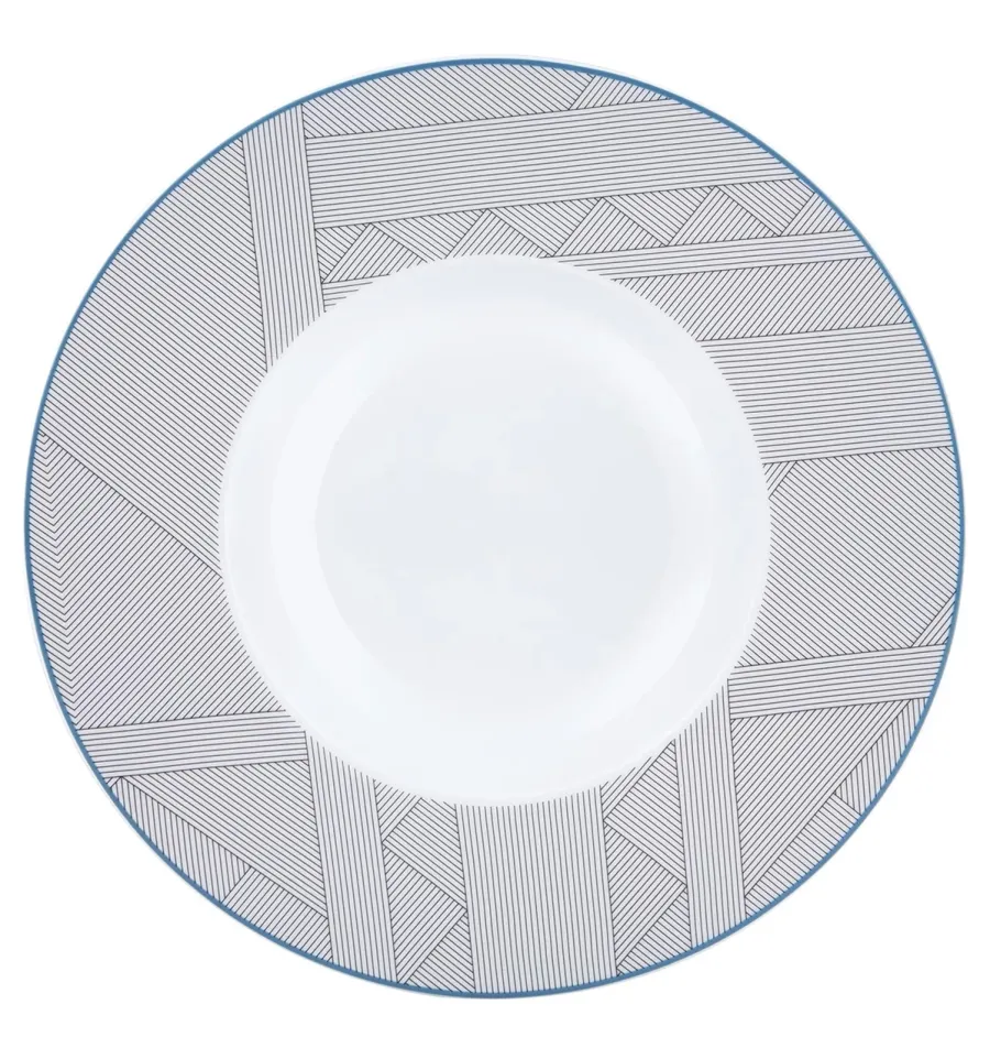 obrazek 1 Porcelanowy talerz do zupy Orquestra z geometrycznym wzorem linii - Vista Alegre